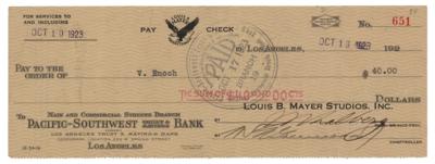 Lot #682 Irving Thalberg Signed Check