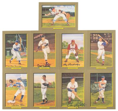 Lot #703 Baseball Hall of Famers (9) Signed Perez-Steele Cards