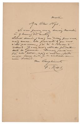 Lot #453 Felicien Rops Autograph Letter Signed - Image 1