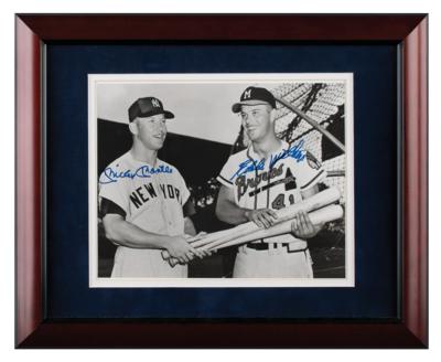 Lot #734 Mickey Mantle and Eddie Mathews Signed Photograph - Image 2