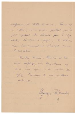 Lot #490 Georg Brandes Autograph Letter Signed - Image 2