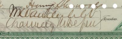 Lot #306 William K. Vanderbilt and Chauncey Depew Signed Mortgage Bond - Image 3