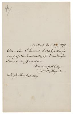 Lot #491 William Cullen Bryant Autograph Letter Signed - Image 1