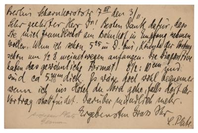 Lot #269 Ludwig Plate Autograph Letter Signed - Image 1
