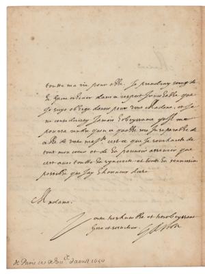 Lot #198 Gaston, Duke of Orleans Autograph Letter Signed - Image 2