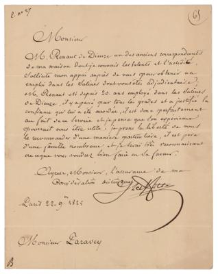 Lot #235 Jacques Laffitte Letter Signed - Image 1