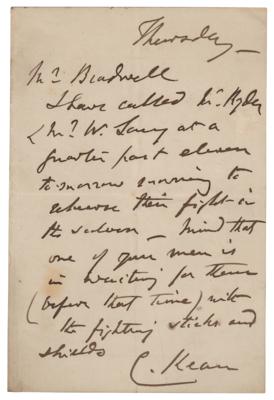 Lot #658 Charles Kean (2) Autograph Letters Signed - Image 2