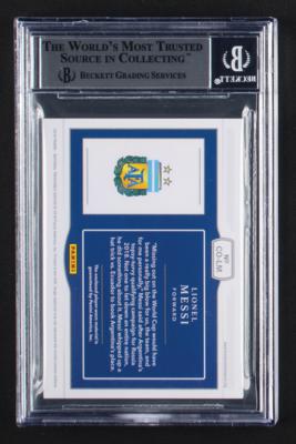 Lot #960 2018 National Treasures Colossal Materials Bronze Lionel Messi Patch (17/35) BGS NM-MT+ 8.5 - Image 2