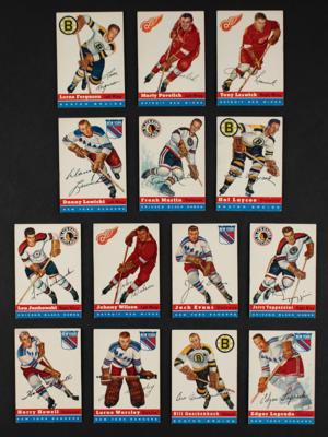 Lot #957 1954 Topps Hockey Lot of (14) with 4 HOFers