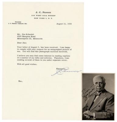 Lot #265 J. C. Penney Signed Photograph and Typed Letter Signed