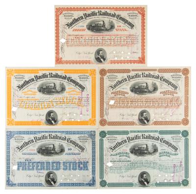 Lot #336 Northern Pacific Railroad Company (5) Stock Certificates - Image 1