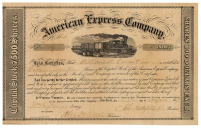 Lot #106 William G. Fargo and John Butterfield Signed Stock Certificate - Image 1