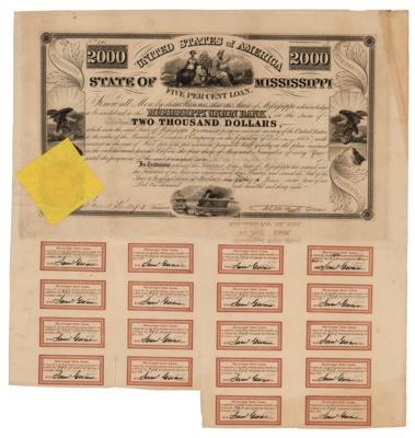 Lot #341 State of Mississippi Loan Bond - Image 1