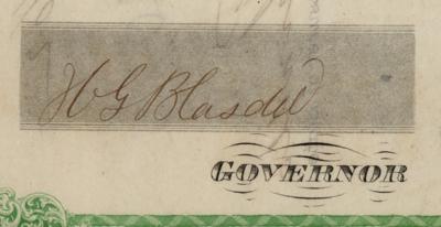Lot #162 Henry G. Blasdel Signed State of Nevada 1867 Bond - Image 2
