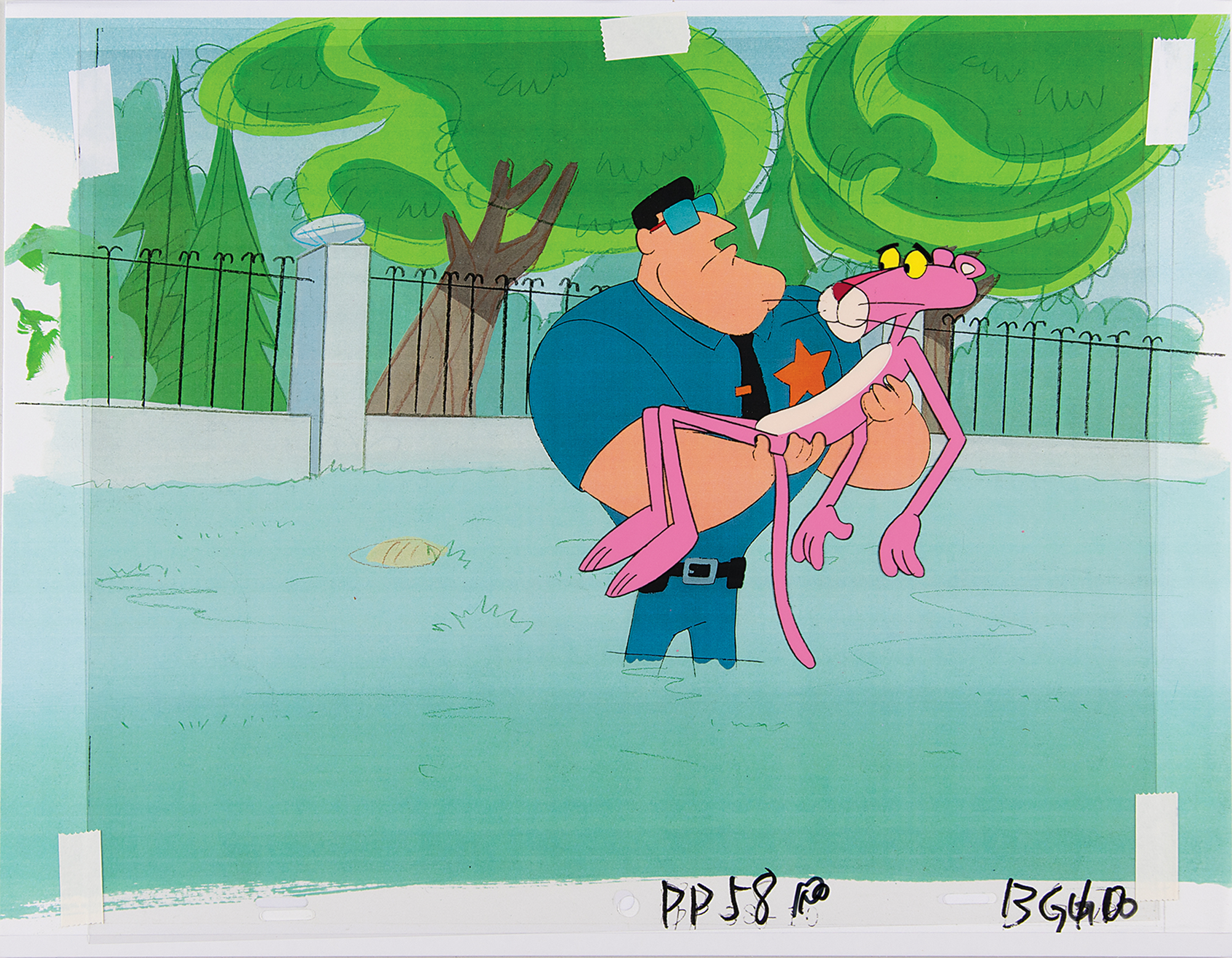 Lot #469 Pink Panther Production Cel and Matching Drawing
