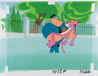 Lot #469 Pink Panther Production Cel and Matching Drawing