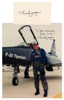 Lot #399 Chuck Yeager Signed Photograph and Signature - Image 1