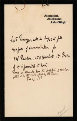Lot #518 Alfred Lord Tennyson Autograph Letter Signed - Image 1