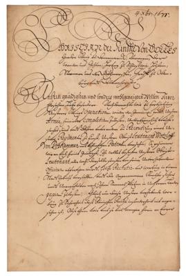 Lot #223 King Christian V of Denmark Letter Signed