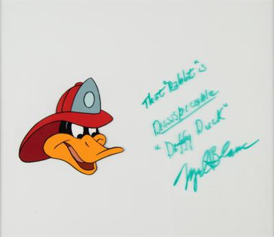 Lot #462 Mel Blanc: Daffy Duck Signed Production Cel