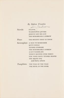 Lot #519 Dalton Trumbo Signed Book Presented to Kirk Douglas - Image 3