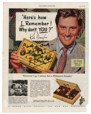 Lot #649 Kirk Douglas Signed Vintage Magazine Advertisement