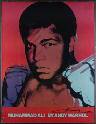 Lot #440 Andy Warhol Signed Poster of Muhammad Ali