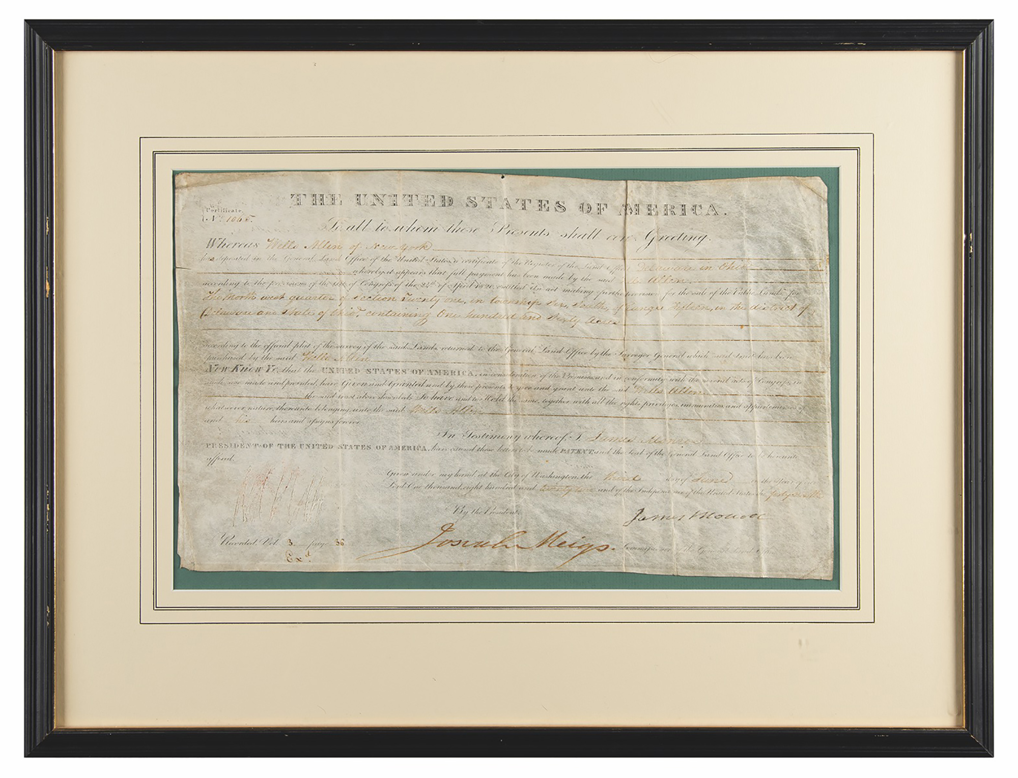 Lot #74 James Monroe Document Signed as President - Image 2