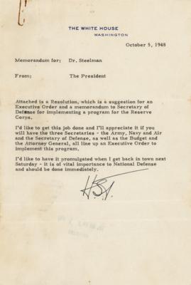 Lot #24 Harry S. Truman Typed Letter Signed as President - Image 1