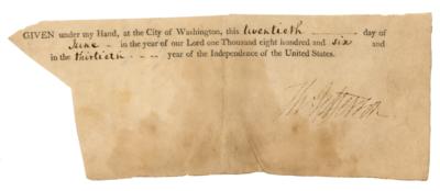 Lot #2 Thomas Jefferson Signature as President