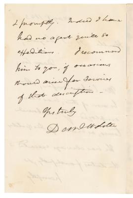 Lot #309 Daniel Webster Autograph Letter Signed - Image 2