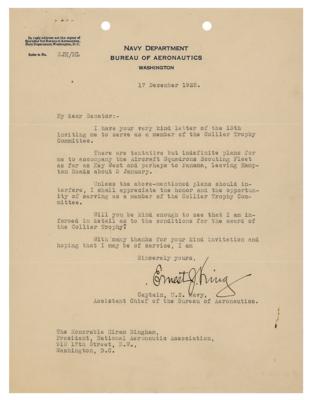 Lot #373 Ernest J. King Typed Letter Signed - Image 1