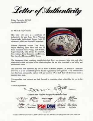 Lot #691 NFL Super Bowl Quarterbacks (29) Multi-Signed Football Helmet - Image 7