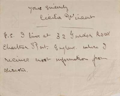 Lot #302 Titanic: Autograph Letter Signed by the Widow of Frederick Ware - Image 3
