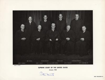 Lot #293 Potter Stewart Signed Print of the Warren Court