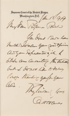 Lot #214 Oliver Wendell Holmes, Jr. Autograph Letter Signed - Image 1