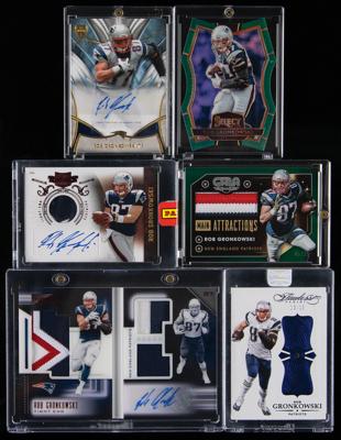 Lot #943 Rob Gronkowski (6) Autograph and Relic Cards