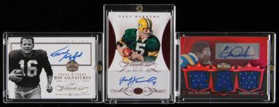 Lot #941 Football Hall of Fame (3) Autograph and Relic Cards with Gifford and Dickerson - Image 1