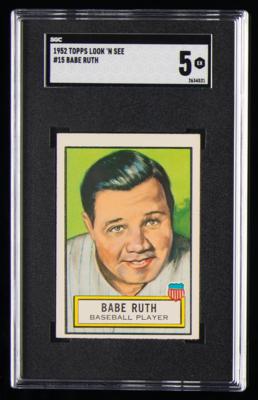 Lot #777 1952 Topps Look 'N See #15 Babe Ruth SGC EX 5