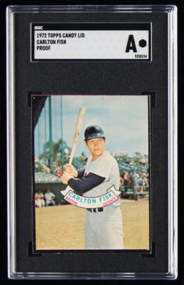 Lot #798 1972 Topps Candy Lid Carlton Fisk Proof SGC A - Image 1