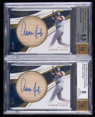 Lot #824 2017 Immaculate Collection Immaculate Bats Aaron Judge Autograph (/99) BGS NM-MT+ 8.5/10 and BGS NM-MT 8/10 - Image 1