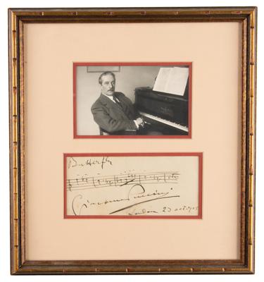 Lot #523 Giacomo Puccini Autograph Musical Quotation Signed