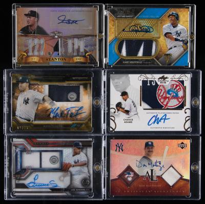 Lot #867 NY Yankees Lot of (11) Autograph and Relic Cards with Mattingly, Teixeira, Stanton, and Torres