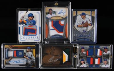Lot #866 NY Mets Lot of (6) Autograph and Relic Cards with DeGrom, Wright, and Cespedes - Image 1