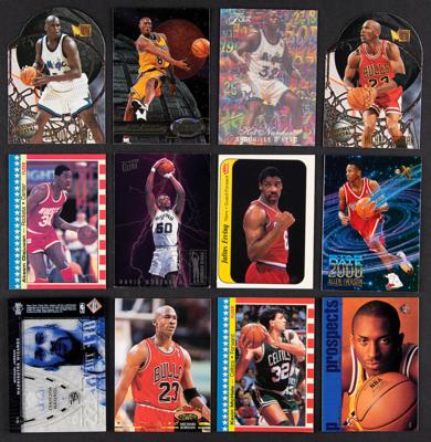 Lot #874 1980s-90s Basketball HOF Lot of (13) with Jordan, Kobe, Erving, and Shaq