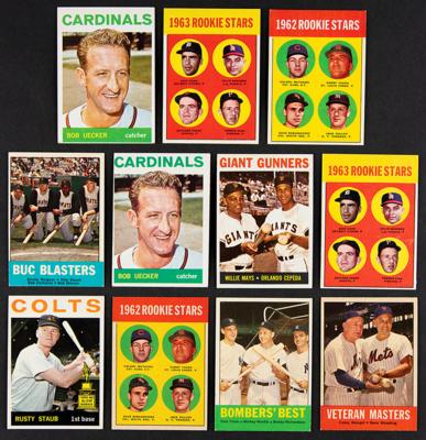 Lot #893 1963-64 Topps Baseball Lot of (11) with Clemente, Mantle, and Mays