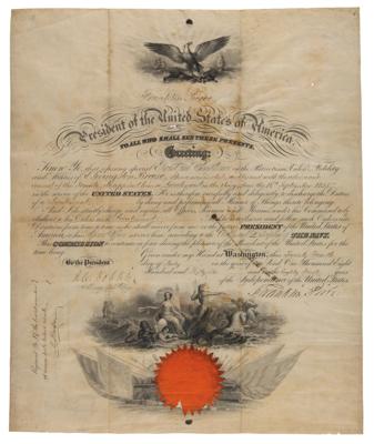 Lot #8 Franklin Pierce Document Signed as