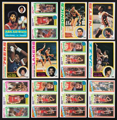 Lot #872 1970s Topps Basketball HOF Lot of (12) with Erving, Jabbar, and Maravich - Image 1