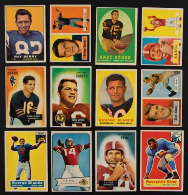 Lot #891 1950s-60s Football Card Lot of (40) with Starr, Tittle, and Blanda