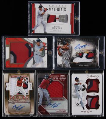 Lot #860 Rafael Devers (6) Autograph and Relic Cards - Image 1